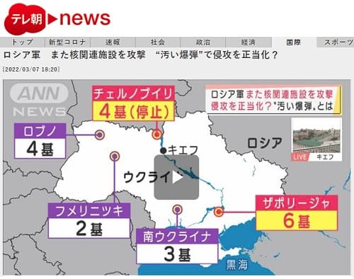 2022年3月7日 テレ朝newsへのリンク画像です。