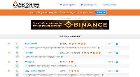 Airdrops.liveへのリンク画像です