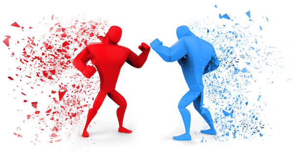 対立する２つのイメージ画像