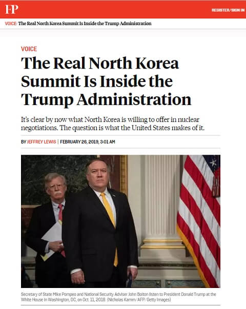 2019年2月26日のForeign Polisyへのリンク画像です。