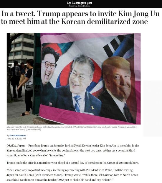 2019年6月29日のワシントンポストへのリンク画像です。