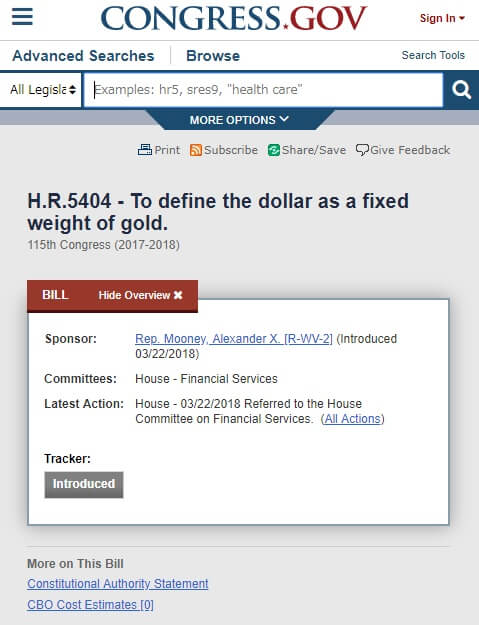2018年3月22日のCongress.Govへのリンク画像です。