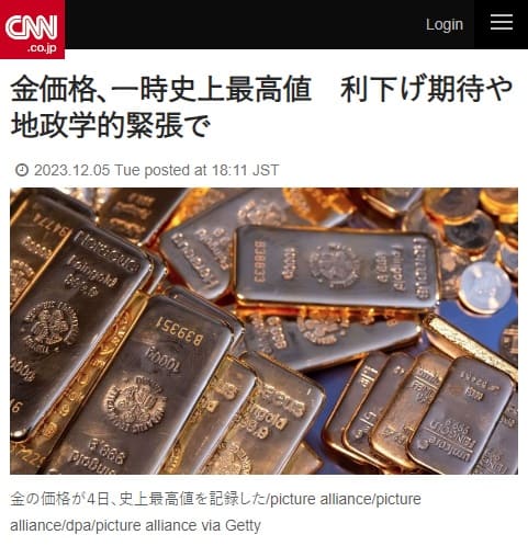 2023年12月5日 CNNへのリンク画像です。
