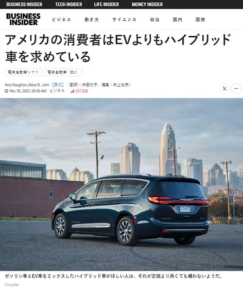 2023年11月5日 BUSINESS INSIDERへのリンク画像です。