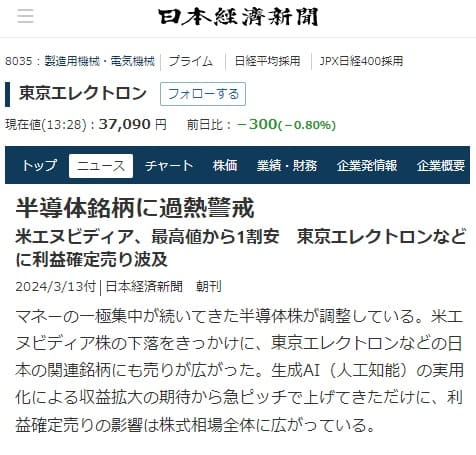 2024年3月13日 日本経済新聞へのリンク画像です。
