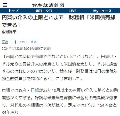 2024年4月22日 日本経済新聞へのリンク画像です。