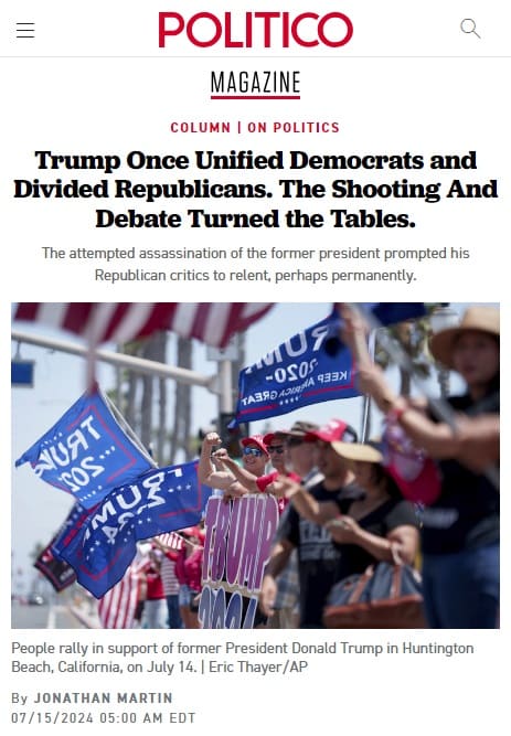 2024年7月15日 POLITICOへのリンク画像です。