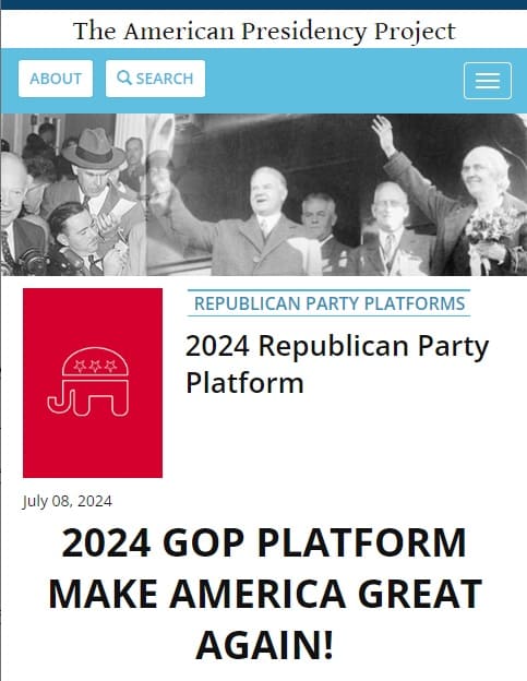 2024年7月8日 The American Presidency Projectへのリンク画像です。