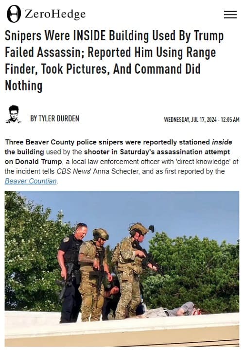 2024年7月17日 Zero Hedgeへのリンク画像です。