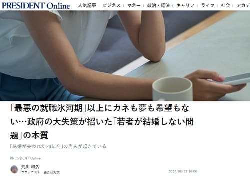 2024年8月23日 PRESIDENT Onlineへのリンク画像です。