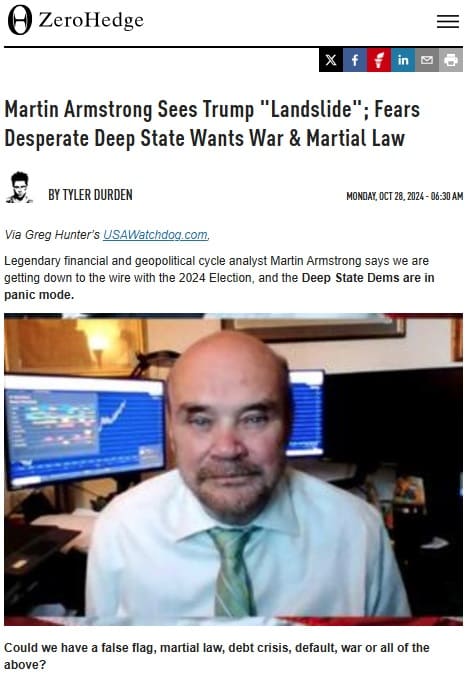 2024年10月28日 Zero Hedgeへのリンク画像です。