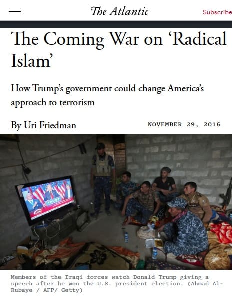 2016年11月29日 The Atlanticへのリンク画像です。