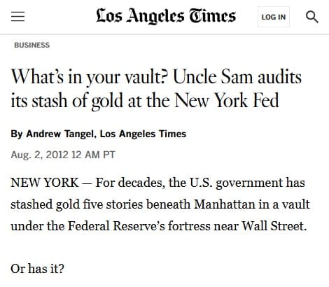 2012年8月2日 Los Angels Timesへのリンク画像です。