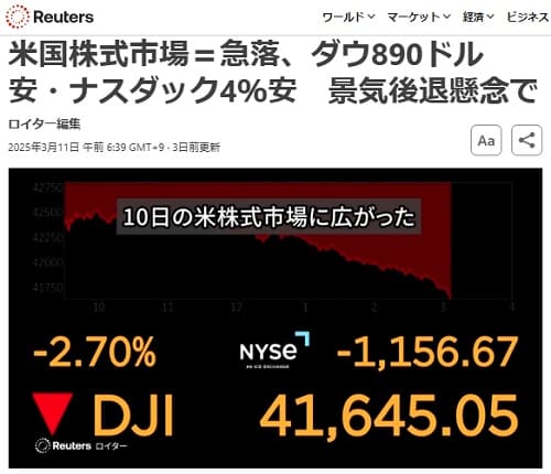 2025年3月11日 Reutersへのリンク画像です。