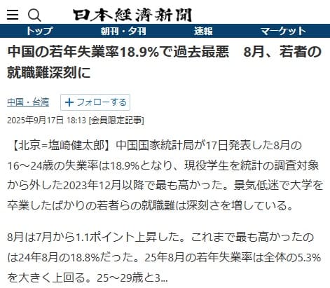 2025年9月17日 日本経済新聞へのリンク画像です。