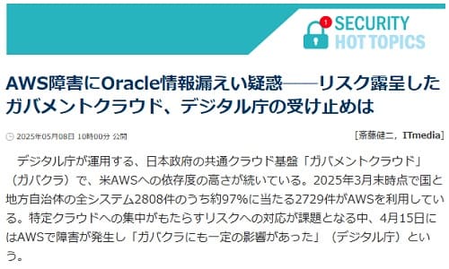 2025年5月8日 ITmediaNEWSへのリンク画像です。