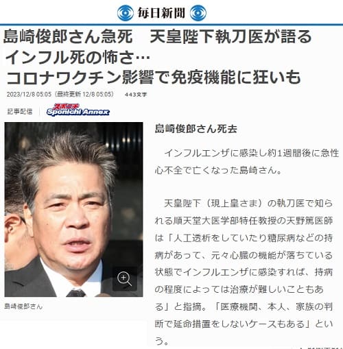2023年12月8日 毎日新聞へのリンク画像です。