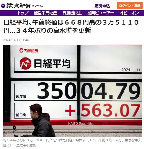 2024年1月11日 読売新聞へのリンク画像です。