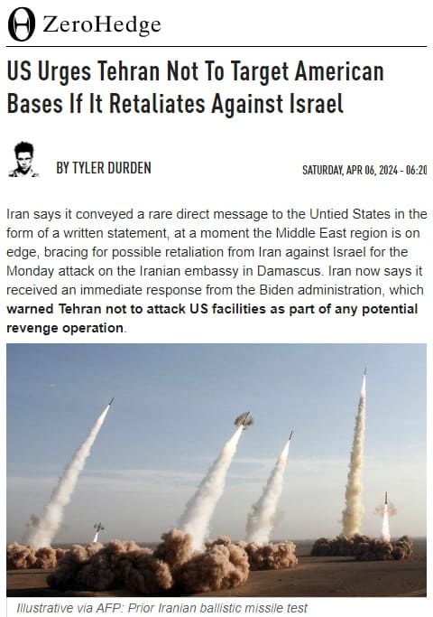 2024年4月6日 Zero Hedgeへのリンク画像です。