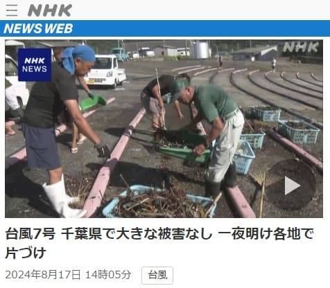 2024年8月17日 NHK NEWS WEBへのリンク画像です。