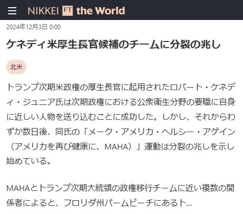 2024年12月3日 NIKKEI FT the Worldへのリンク画像です。