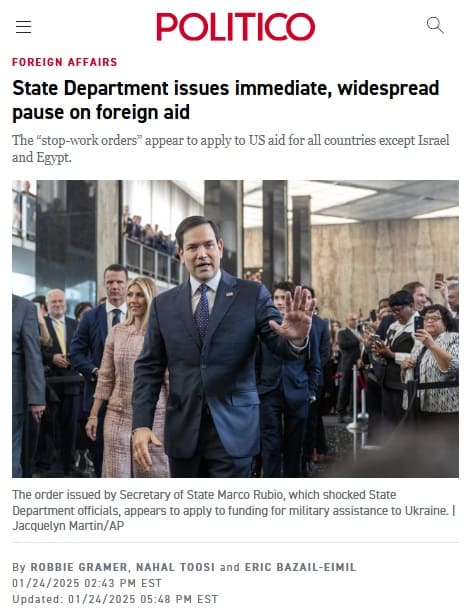 2025年1月24日 POLITICOへのリンク画像です。