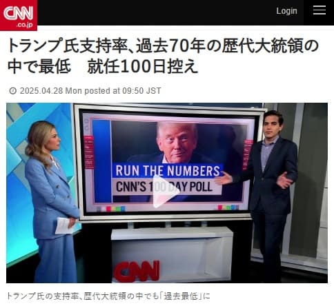 2025年4月28日 CNNへのリンク画像です。