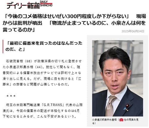2025年6月4日 デイリー新潮へのリンク画像です。