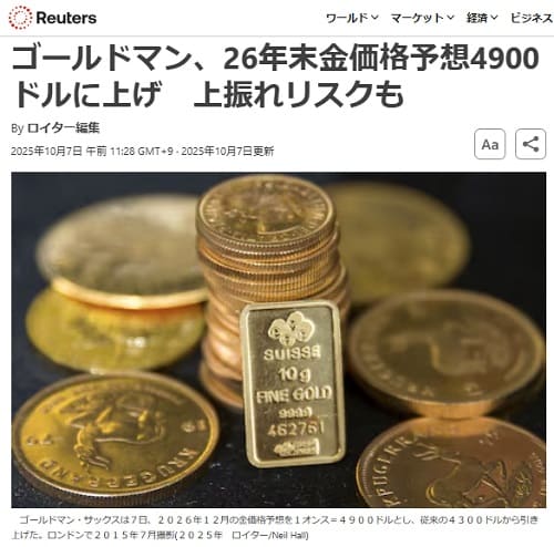 2025年10月7日 ロイター通信へのリンク画像です。